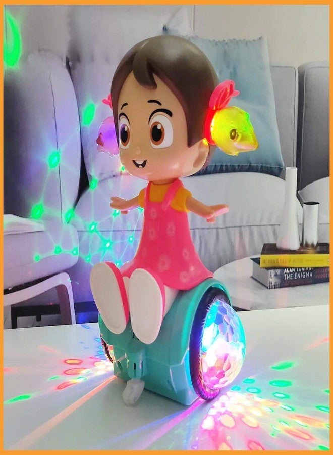 plutofit 360 Degree Rotating Musical Dancing Girl Toy with Flashing Lights & Bump and Go Action - Image 2